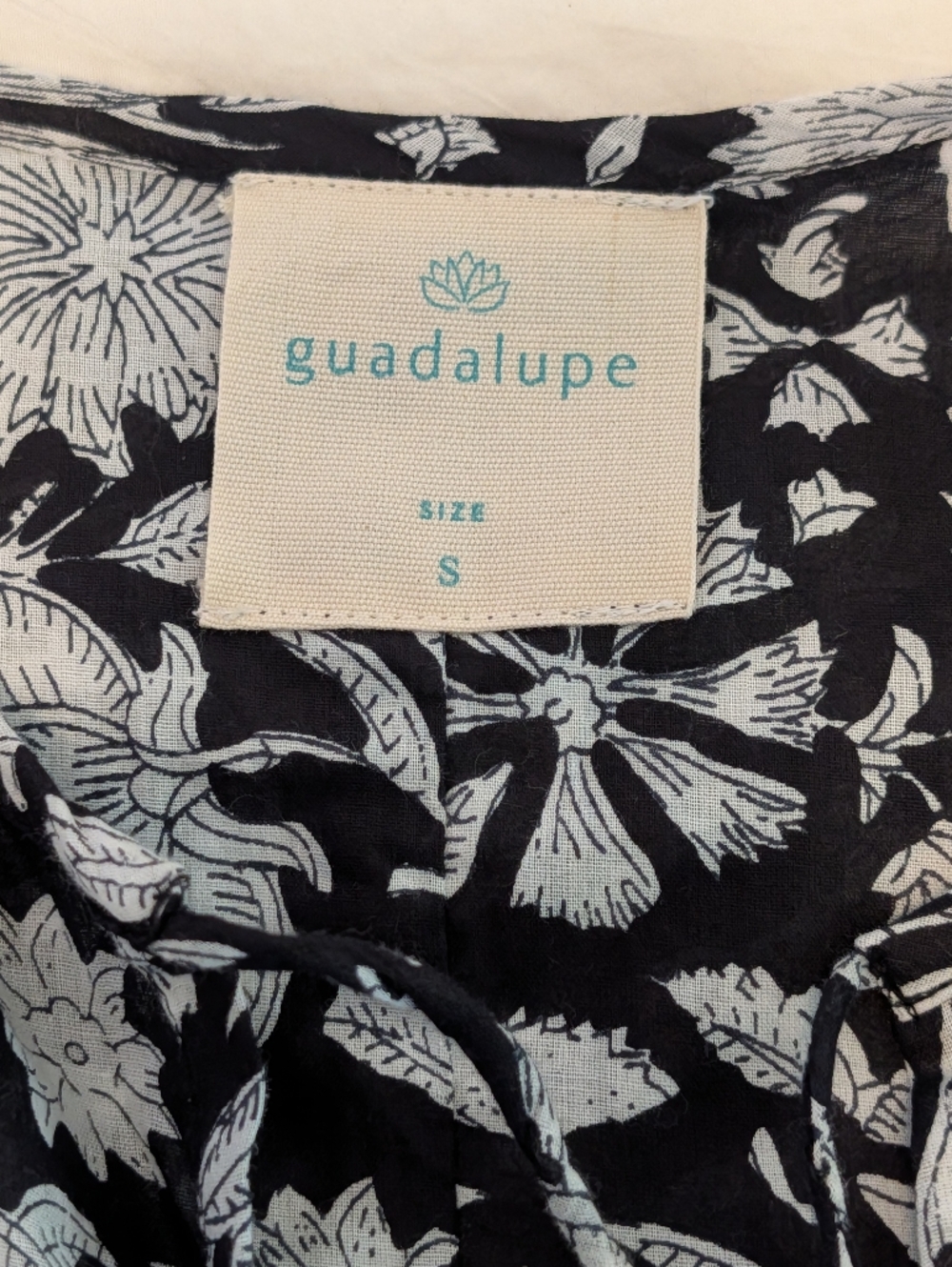 Guadalupe Anthropologie Anuka Black White Midi Dress Bohemian Hippie Floral Sz S - Picture 7 of 16